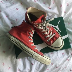 Red Converse high tops